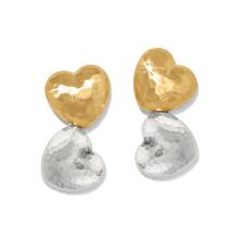 Trianon Heart Small Two Tone Post Drop Earrings by Brighton in Cisco TX