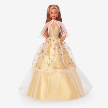 2023 Holiday Barbie Doll, Seasonal Collector Gift, Golden Gown And Light Brown Hair by Mattel