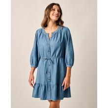 Womens Becca Tiered Chambray Mini Dress