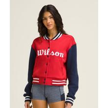 Hudson Cropped Varsity Bomber