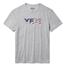 Waving Flag Badge Short Sleeve T-Shirt - Heather Gray - XXL by YETI in Costa Mesa CA