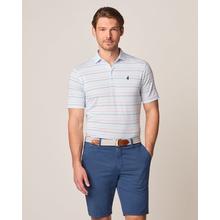 Mens Beaker Striped Mesh Performance Polo