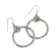 Mosaic Two Tone French Wire Hoop Earrings by Brighton in Hilton Head Island SC