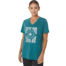 WOMEN'S SUNFLOWER SLOGAN V-NECK