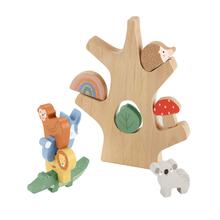 Fisher-Price Wooden Balance Tree Preschool Stacking Activity Toy, 10 Wood Pieces by Mattel