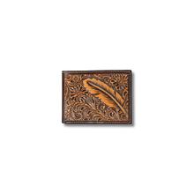 Mens Tooled Feather Bifold Wallet