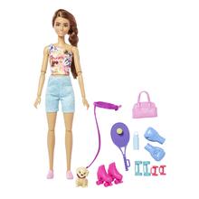 Barbie Doll With Puppy, Workout Outfit, Roller Skates And Tennis by Mattel