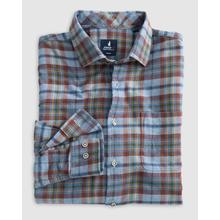 Mens Tucked Cotton Blend Button Up Shirt - Roger