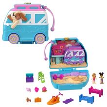 Polly Pocket Dolls And Playset, Travel Toys, Seaside Puppy Ride Compact by Mattel