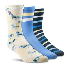 Women's Petal Ponies Crew Sock 3 Pair Pack