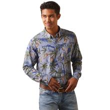 Men's Wrinkle Resist Paradise Palm Stretch Modern Fit Shirt