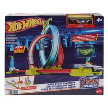 Hot Wheels Neon Speeders Track Set, Laser Stunt Slamway With 1 Hot Wheels Car by Mattel