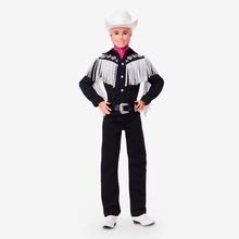 Barbie The Movie Collectible Ken Doll Wearing Black Outfit With White Fringe, Cowboy Hat And Boots With Pink Bandana