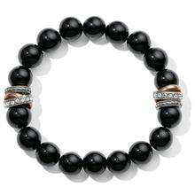 Neptune's Rings Black Agate Stretch Bracelet