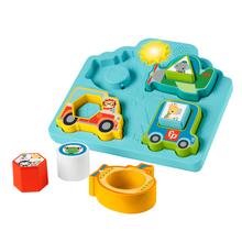 Fisher-Price Shapes & Sounds Vehicle Puzzle Baby Sorting Toy With Music & Lights by Mattel