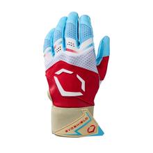 Adult X-SRZ Red, White & Ice Carbyne Batting Gloves With Strap by EvoShield
