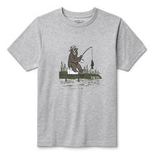 Kids' Fishing Bear Short Sleeve T-Shirt - Heather Gray - S