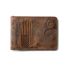 Men's Bifold Slim Wallet Patriot Flag Embroidery