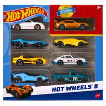Hot Wheels Set Of 8 Basic Toy Cars & Trucks In 1:64 Scale Including 1 Exclusive Car, Styles May Vary by Mattel