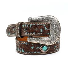 Fancy Tooled Overlay Belt by Ariat