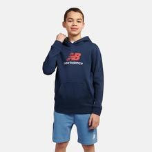 Kids' French Terry Stacked Logo Hoodie by New Balance