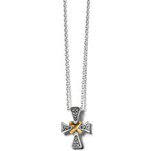 Meridian Two Tone Mini Cross Necklace