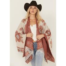 Women's Austin Southwestern Print Fringe Shawl by Idyllwind