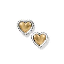 Pretty Tough Petite Two Tone Heart Post Earrings by Brighton in Encinitas CA