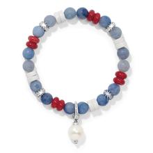 Americana Beach Pearl Charm Stretch Bracelet by Brighton in Appleton WI