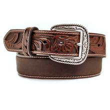 Men's Floral embossed ends belt by Ariat