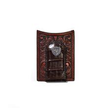 Men's Leaf Emboss Brown Card Case by Ariat in Rancho Cucamonga CA