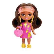 Barbie Extra Mini Minis Brunette Doll, Lightning Dress