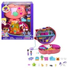 Polly Pocket Starring Shani Cuddly Cat Purse, 2 Micro Dolls, 18 Accessories, Pop & Swap Peg Feature, 4 & Up by Mattel