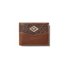 Men's Diamond Emboss Brown Bifold Wallet by Ariat in Ann Arbor MI