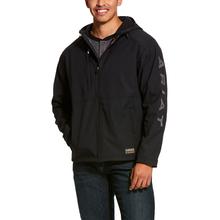 Men's Rebar Stretch Canvas Softshell Hooded Logo Jacket