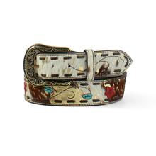 Women's calf hair embroidered floral belt by Ariat in Concord NC