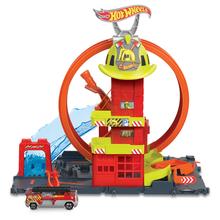 Hot Wheels City Super Loop Fire Station Playset, Track Set With 1 Toy Car by Mattel in Covington LA