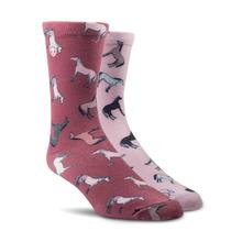 Women's Proper Horses Crew Sock 2 Pair Multi Color Pack