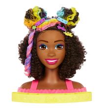Barbie Deluxe Styling Head (Curly Brown Rainbow Hair) by Mattel