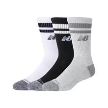 Unisex Active Lifestyle Striped Crew Socks 3 Pack by New Balance