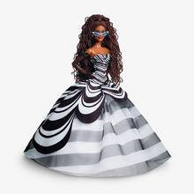Barbie Signature 65th Anniversary Collectible Doll With Brown Hair And Black And White Gown by Mattel