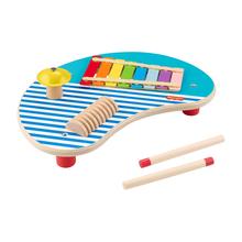 Fisher-Price Wooden Musical Table With Percussion Instrument Toys, 3 Wood Pieces by Mattel