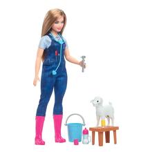 Barbie 65th Anniversary Careers Farm Vet Doll & 10 Accessories Including Lamb With Moving Ears by Mattel