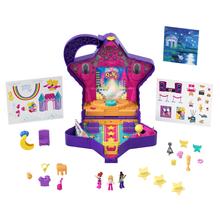 Polly Pocket Starring Shani Talent Show Compact, 3 Micro Dolls, Multiple Features, 20+ Play Pieces, 25+ Pop-Out Pieces, Pop & Swap Feature, 4 & Up