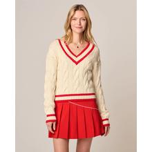 Womens Varsity Cable Knit Cotton Sweater by Johnnie-O