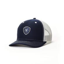 Men's Navy Shield Mesh Snap Back Cap