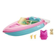 Barbie Boat With Puppy And Accessories, Fits 3 Dolls, Floats In Water, 3 To 7 Year Olds by Mattel
