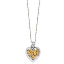 Mosaic Heart Two Tone Heart Petite Necklace by Brighton in Encinitas CA