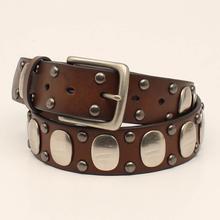 Men's Silver oval medallion belt by Ariat in Durham NC