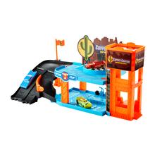 Disney And Pixar Cars Glow Racers Copper Canyon Glowing Garage Playset With 3 1:55 Scale Glow-In-The-Dark Vehicles by Mattel